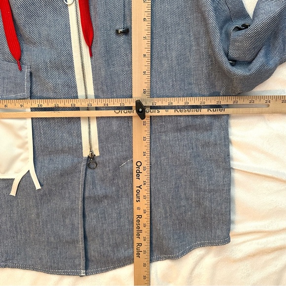 Lauren Vidal Lagenlook Blue Jacket Hoodie S Hooks Deconstructed Art to Wear RARE - Picture 9 of 12